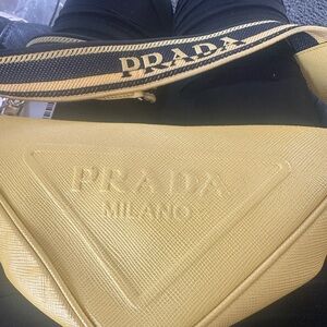 Prada Black and Yellow Leather Bag